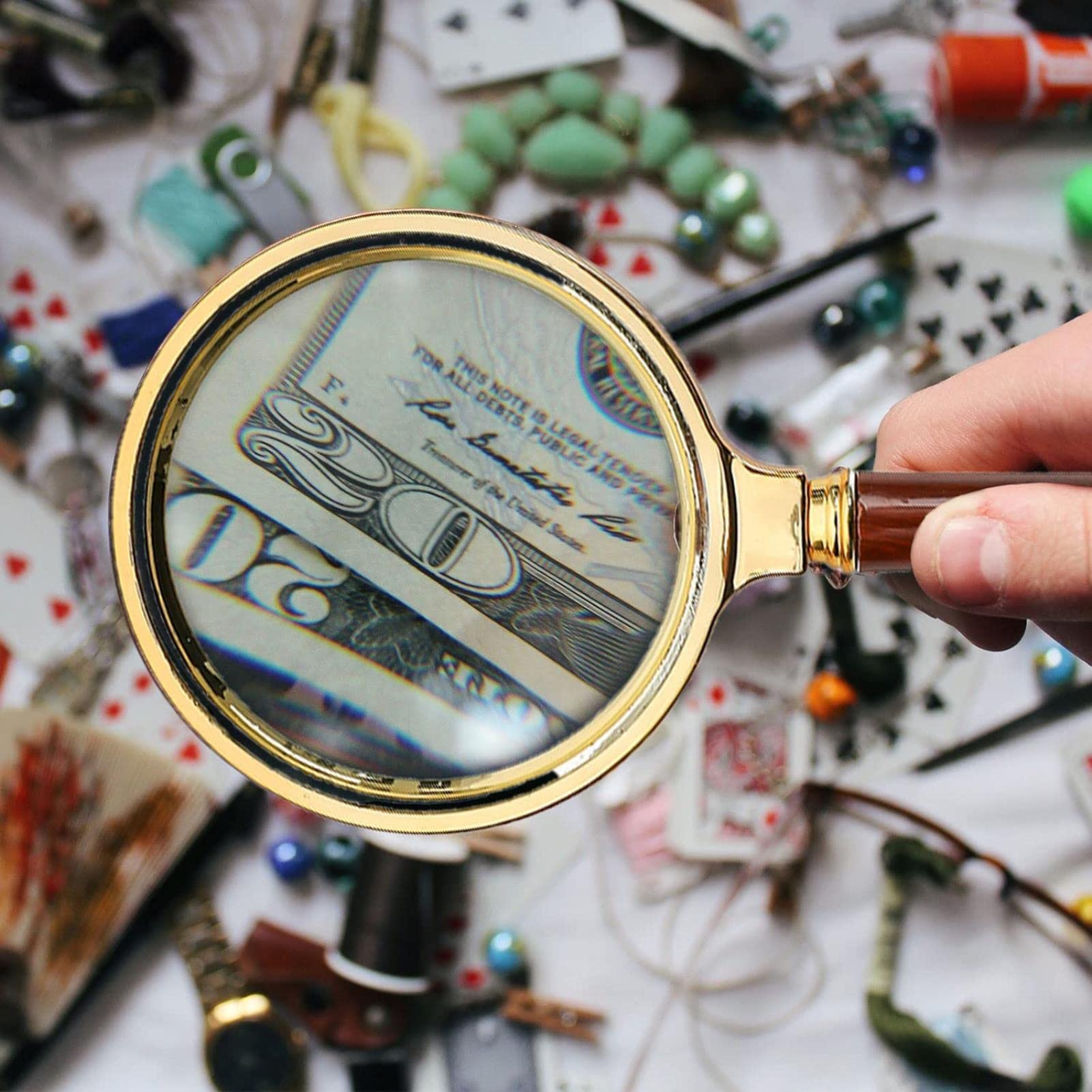 3 Lenti D'Ingrandimento Pieghevoli 8X - Tascabili, Per Lettura, Ispezione, Hobby, Nero E Rosso - Foto 6