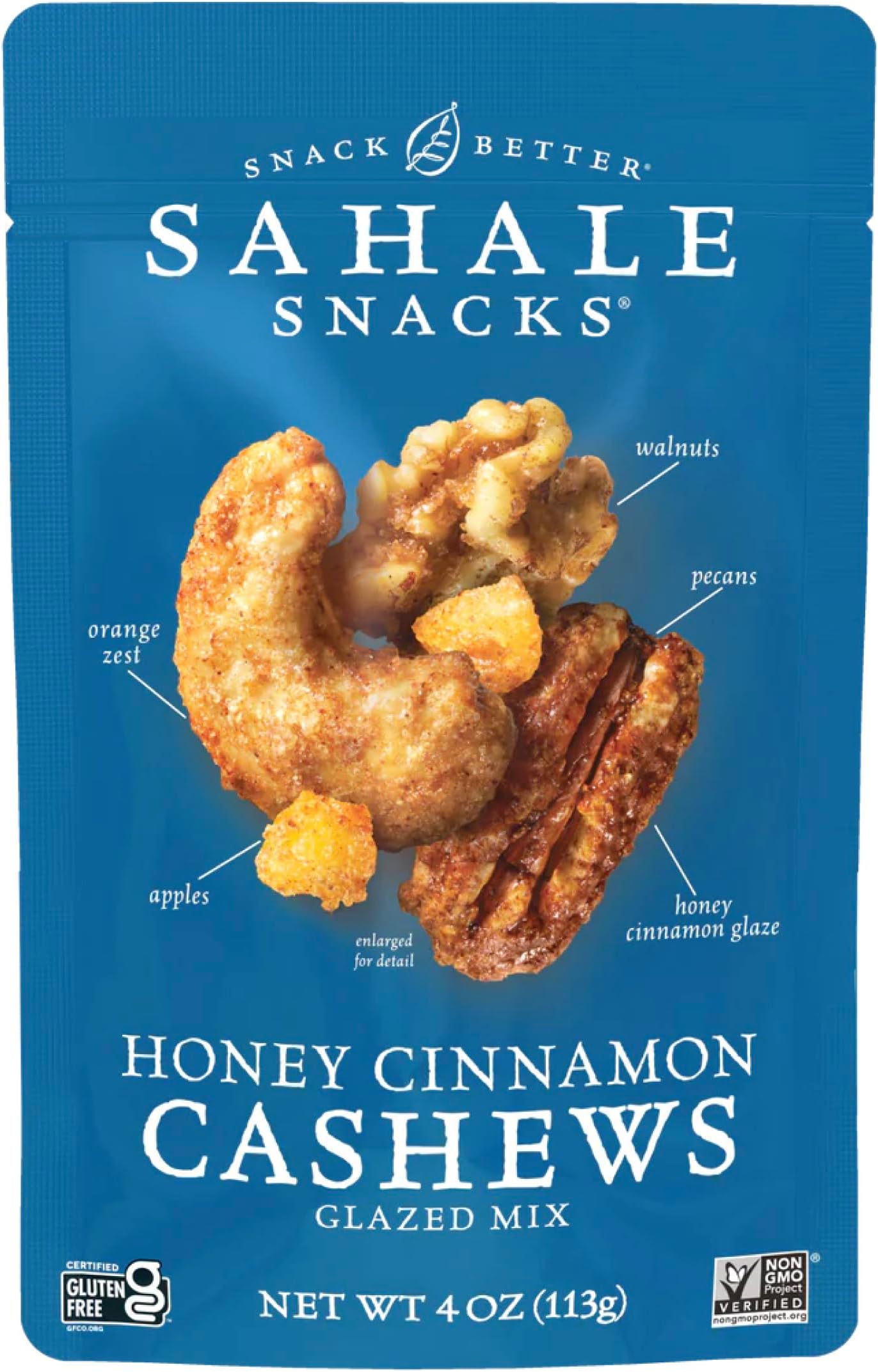 Honey Cinnamon Cashews Glazed Mix, 4 Ounce (Pack of 6)