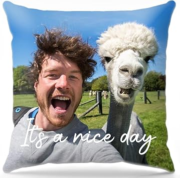 Bemaystar Custom Pillow with Picture Personalized Pillow Cover with Photo Custom Gifts Personalized Gifts