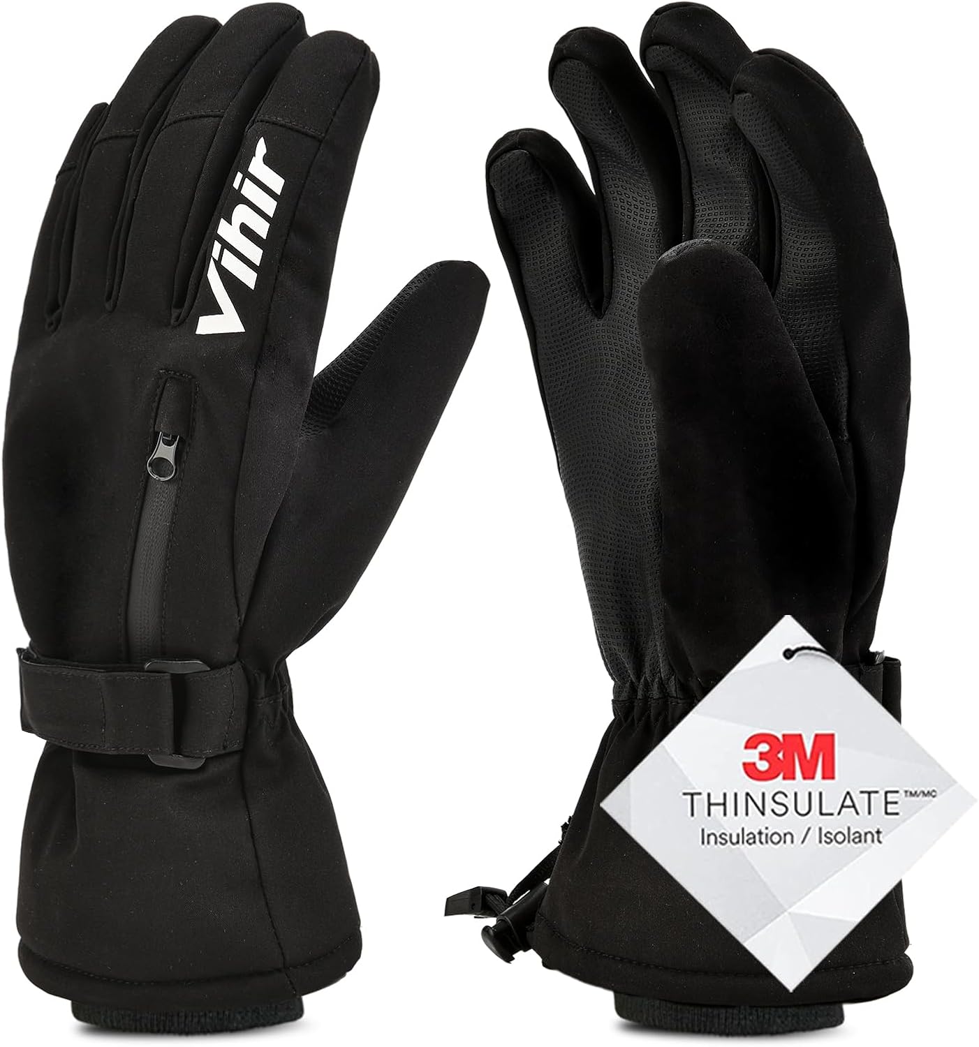Men's Winter Gloves, 3M Thinsulate Thermal Insulated Warm Gloves in Cold Winter Weather