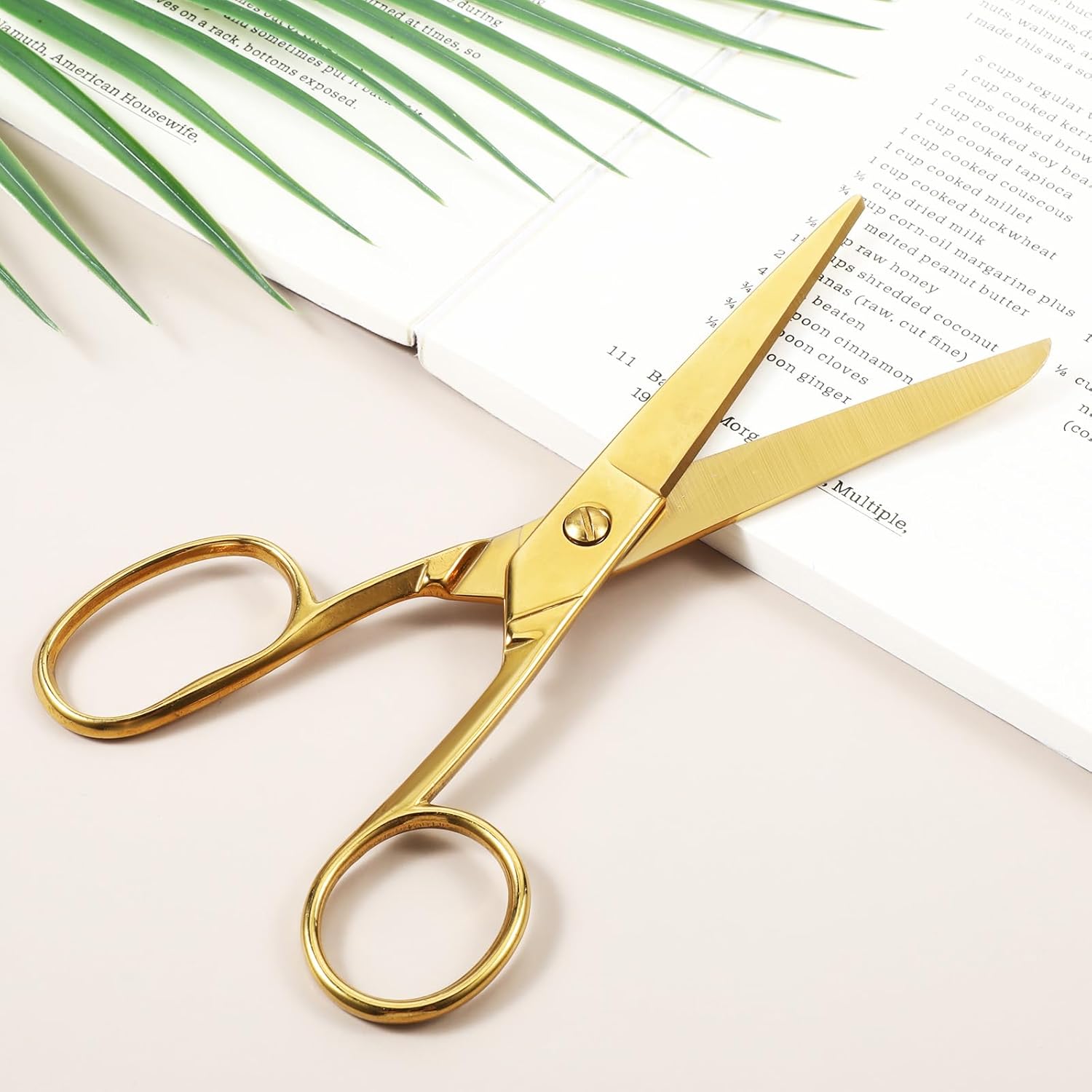 Gold Scissors for Office Desk Stainless Steel All Purpose 7 inch Premium Tailor Cloth Tailor Scissors All Purpose Shears for Cutting Fabric Paper Open Envelopes Cut Tape