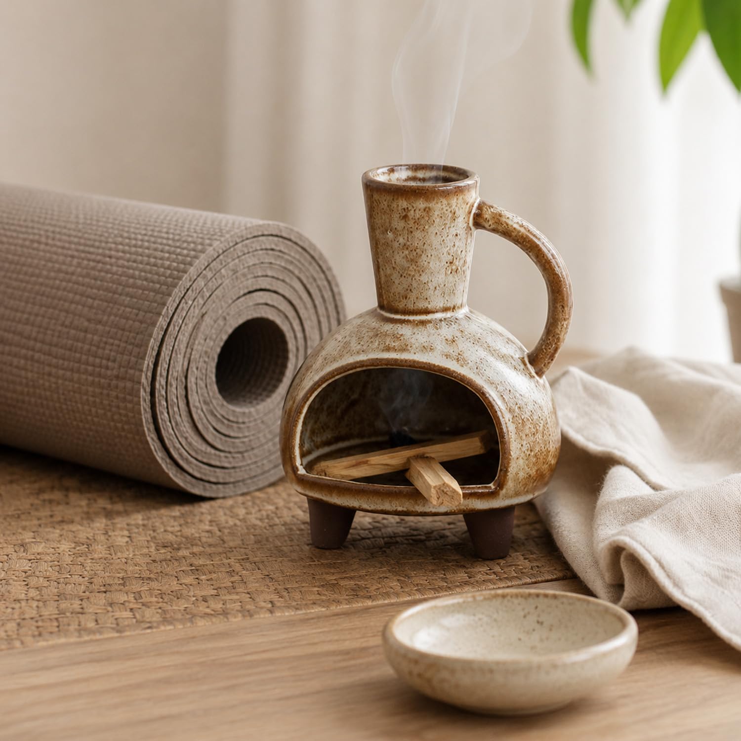 Soporte de cerámica para palo santo, quemador de incienso para mini