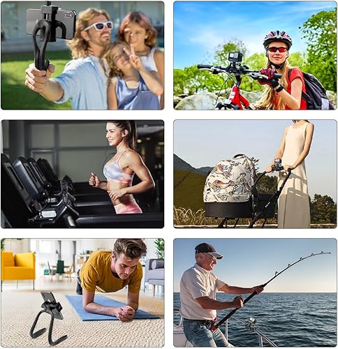 Miniatura 7 de Taisioner Soporte de teléfono para cochecito en U, accesorios para silla de ruedas, asiento de teléfono celular, para cinta de correr, bicicleta,