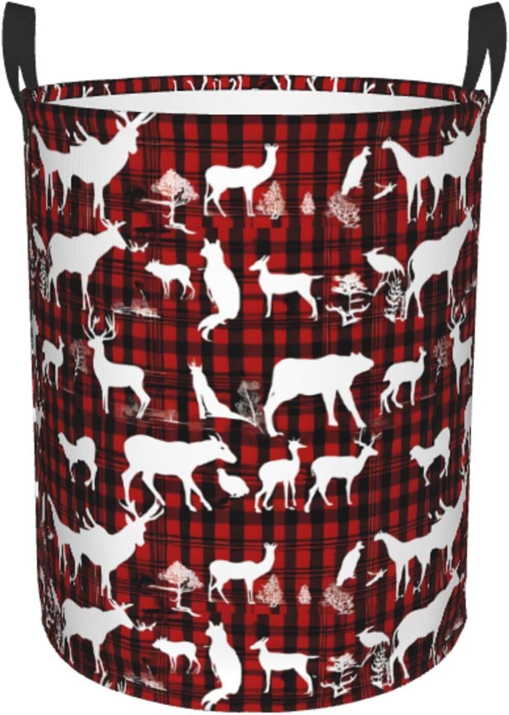 (Cow deer tree christmas) Collapsible Laundry Baskets with Handles Waterproof 16.5 x 13.8 in Laundry Hampers Blanket Toy Storage Basket Laundry Room Organization