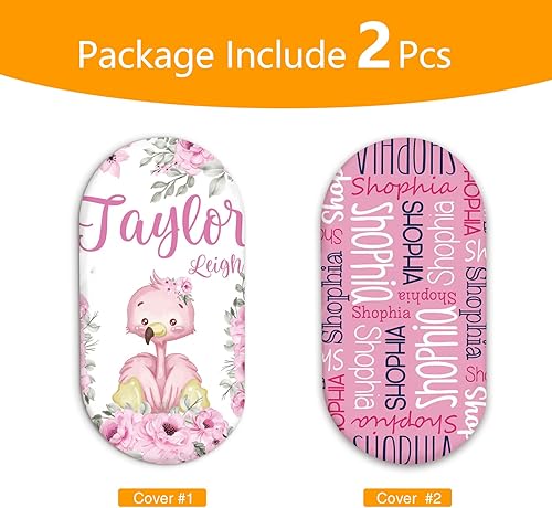 Miniatura 2 de Juego de 2 sábanas personalizadas para moisés de bebé, ajuste universal para colchónalmohadilla de moisés rectangular, ovalado, de reloj de arena,