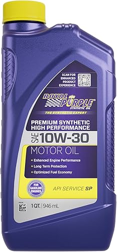 Royal Purple 12130 Aceite de motor sintético de alto rendimiento SAE 10W-30 con licencia API - 12 cuartos de galón