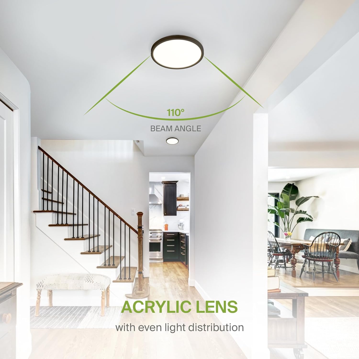 ASD LED 9" Round Flush Mount Light | 18W 1460LM 3000-5000K 120V | 3CCT, Dimmable, Ultra Slim, ETL Listed | Thin Surface Lamp, Bedroom Ceiling Lighting | Bronze, 12 Pack
