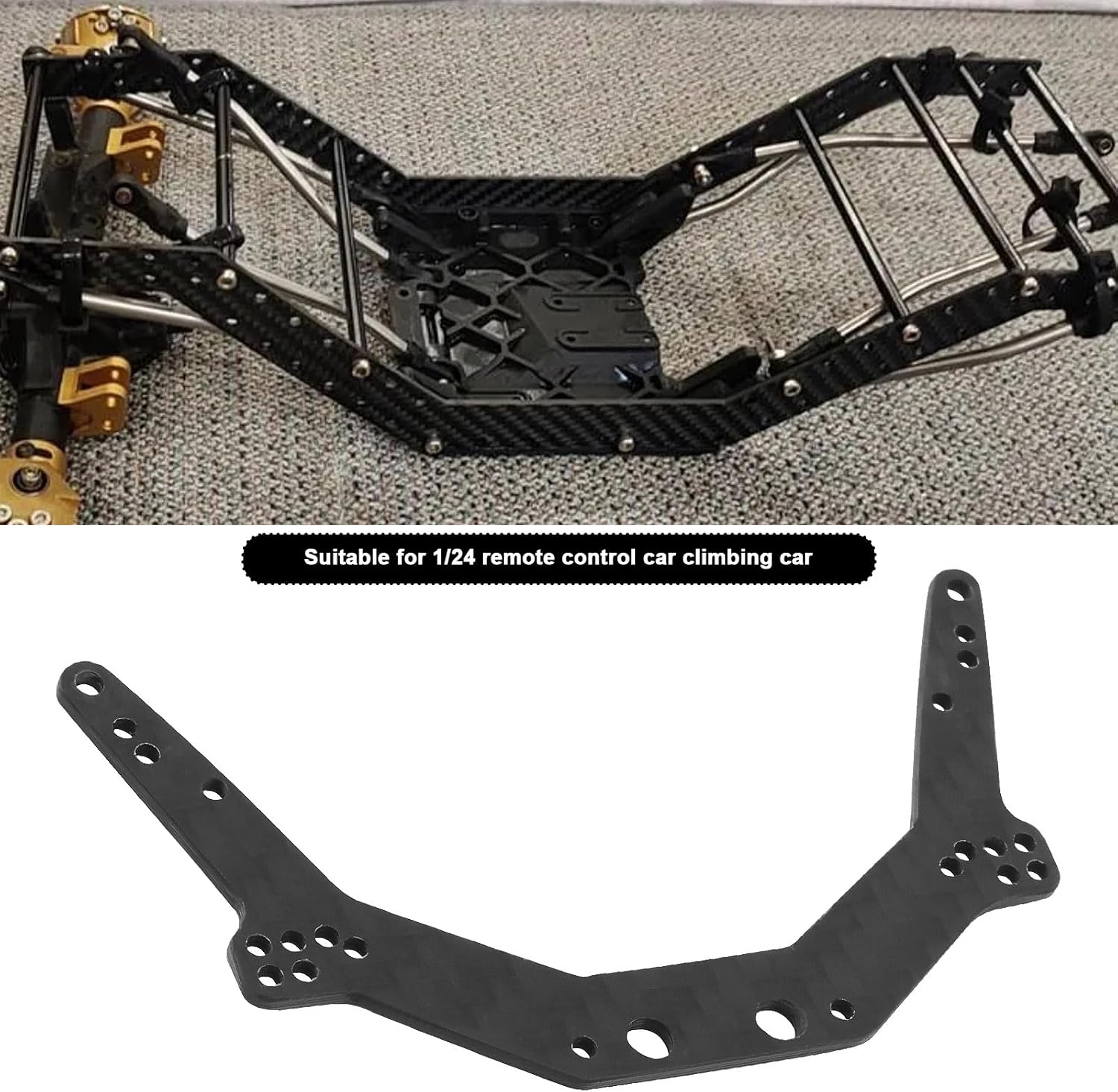 ECSiNG 1 Set Carbon Fiber Chassis Side Plates Girder Rails Upgrade Part Compatible with Axial AX24 1/24 RC Crawler, Left and Right