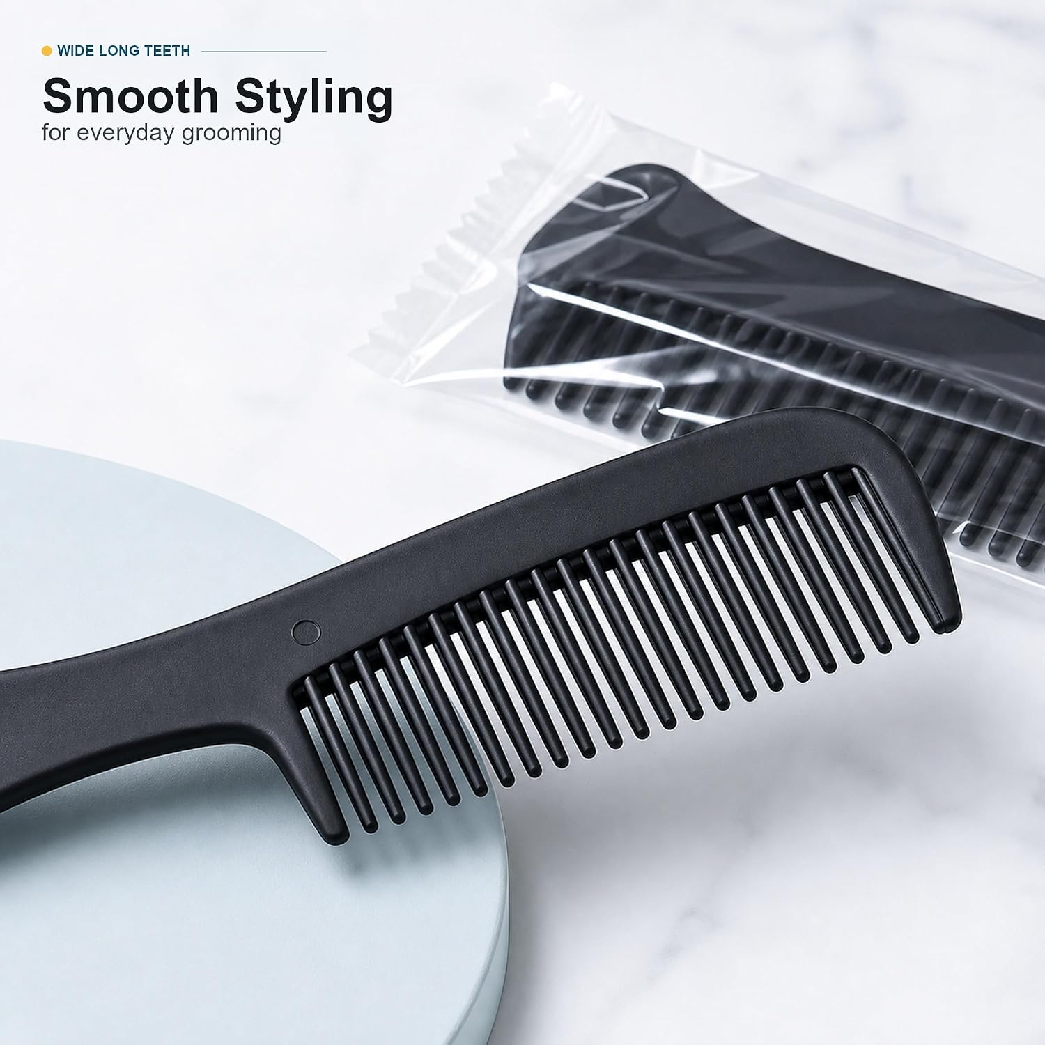 120Pcs Black Combs Bulk for Women and Men,Plastic Hair Comb Disposable,Pack of Combs Suitable For Bathrooms,Barber Shops, and Hotels