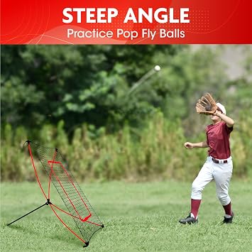 NETPLAYZ Baseball Kids Training Net - Pitch Back, Fielding Practice, Rebound, Throwing Return Exercise | Youth Sport Gifts, Softball Equipment & Gear, Black, One Size (NOC011402020)