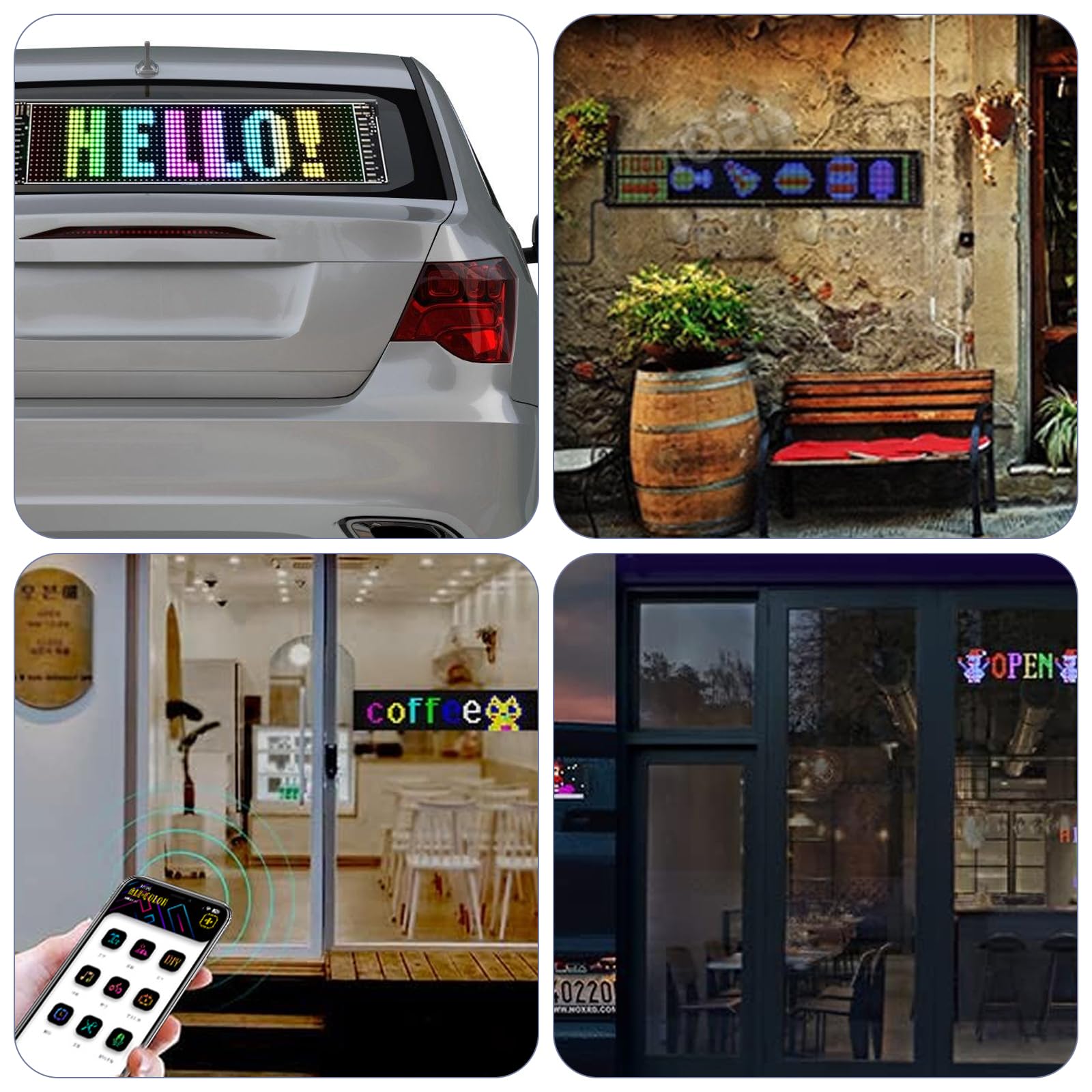 2 occhi LED per auto/camion, Devil Eyes Light, 10 x 35 cm, personalizzabili, con controllo app, telecomando Bluetooth, USB 5 V, luce per gli occhi del diavolo, per auto, camion, camion