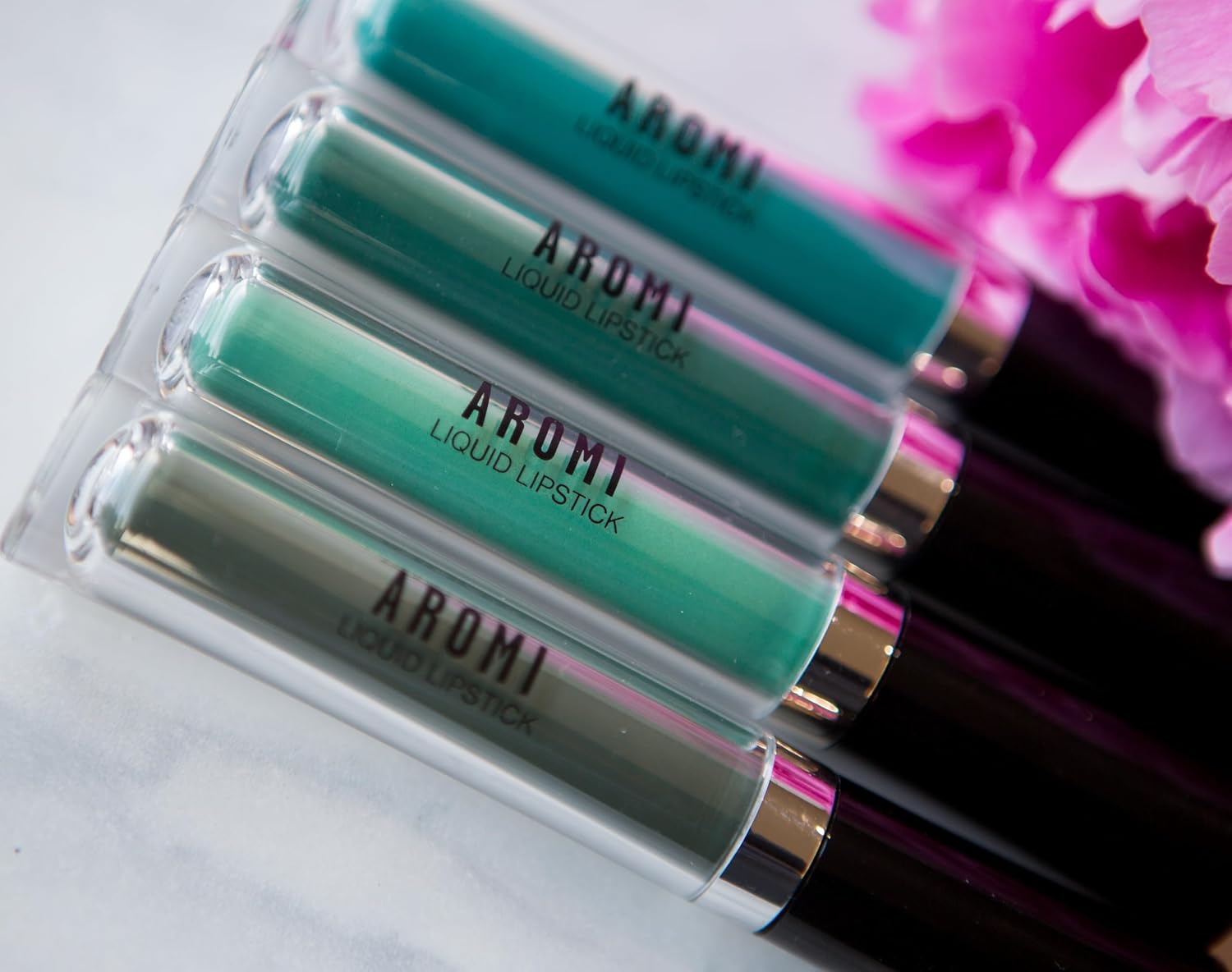 Aromi Matte Liquid Lipstick Bundle | Long-lasting, Olive, Emerald, Teal, Bright Green Lip Color for Women (Green Liquid Lipstick Bundle)