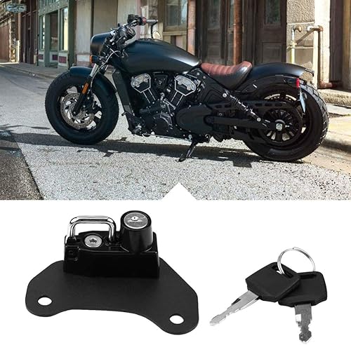 Miniatura 4 de Cerradura de casco Indian Scout 2018, cerradura de casco de motocicleta Indian Bobber, kit de bloqueo de casco 22 Bobber 2022, montaje vertical para