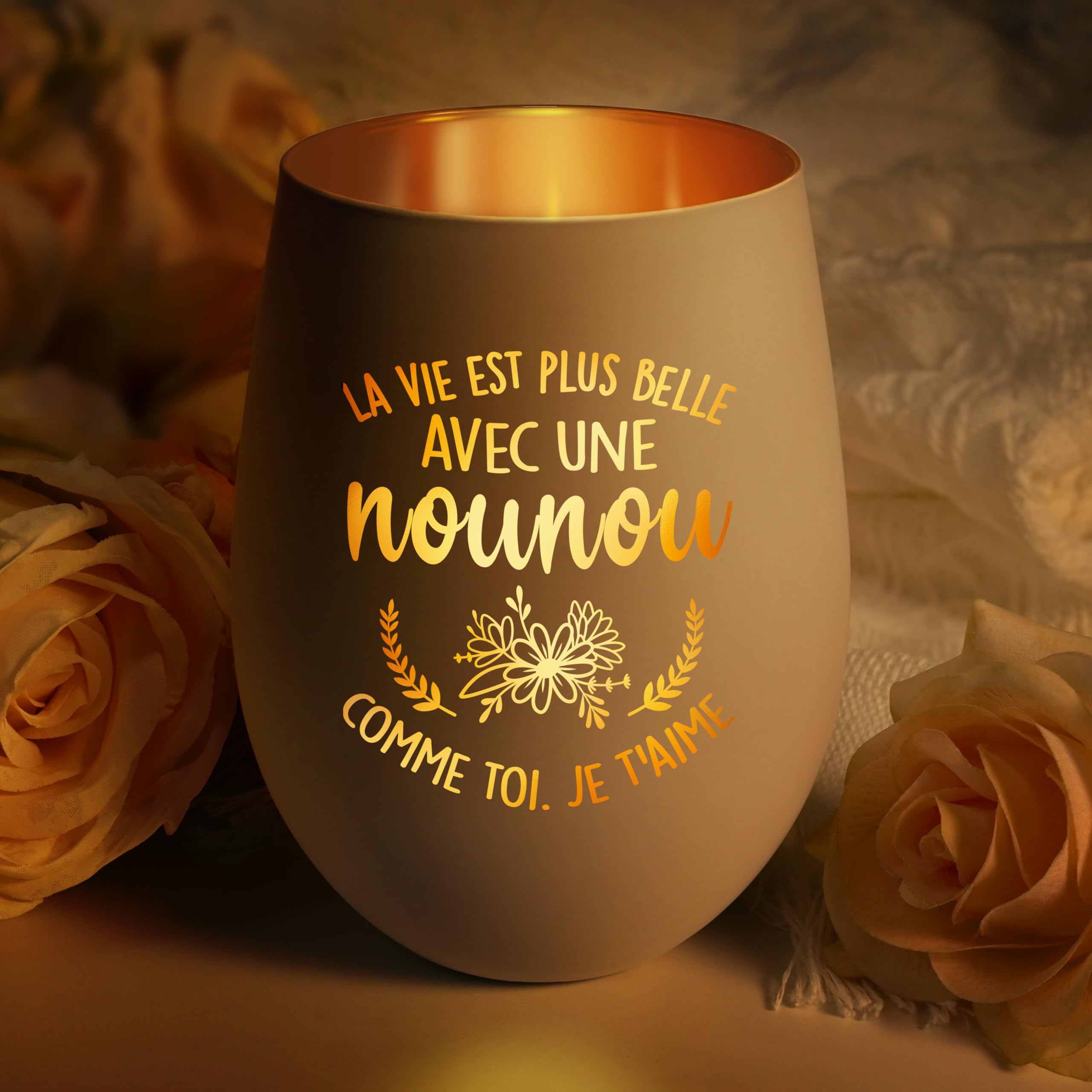 Bougeoir Nounou Personnalisé Cadeau Original pour Femme Fin de Contrat Merci Noël Anniversaire