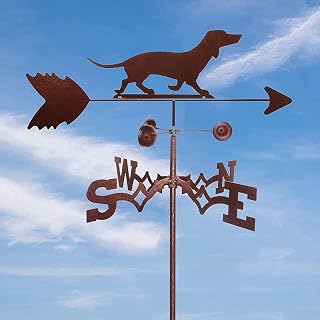 Garden Weather Vane, Dachshund Shaped Weathervane, Stainless Steel Weather Vane, Farm Scene Decoration Garden Wind Direction Indicator Garage roof