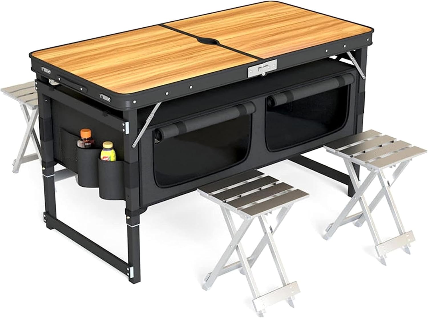 Camping Tables Portable Outdoor Folding Table Foldable Picnic Table with Storage Bag and Height Adjustable Fold up Table for Travel Garden BBQ Activity