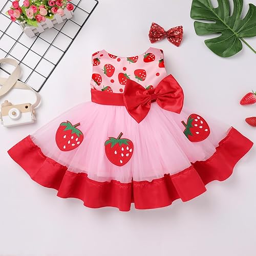 Vista 4 de Vestido de princesa para bebé niña, vestido de tutú de cumpleaños con diadema y diadema para sesión de fotos
