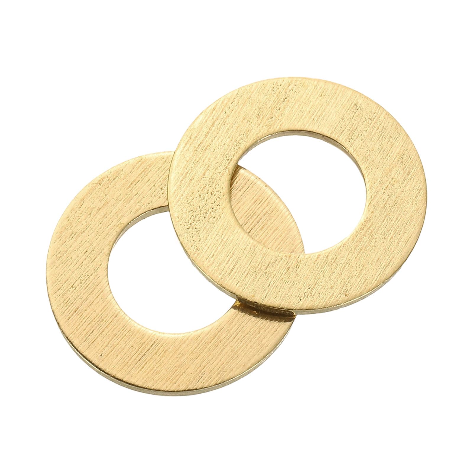 sourcing map M10 Flat Washer, 25 Pcs Brass Ring Flat Washers 20mm OD 1.2mm Thick Metal Sealing Gasket Ring for Screws Bolts Nuts