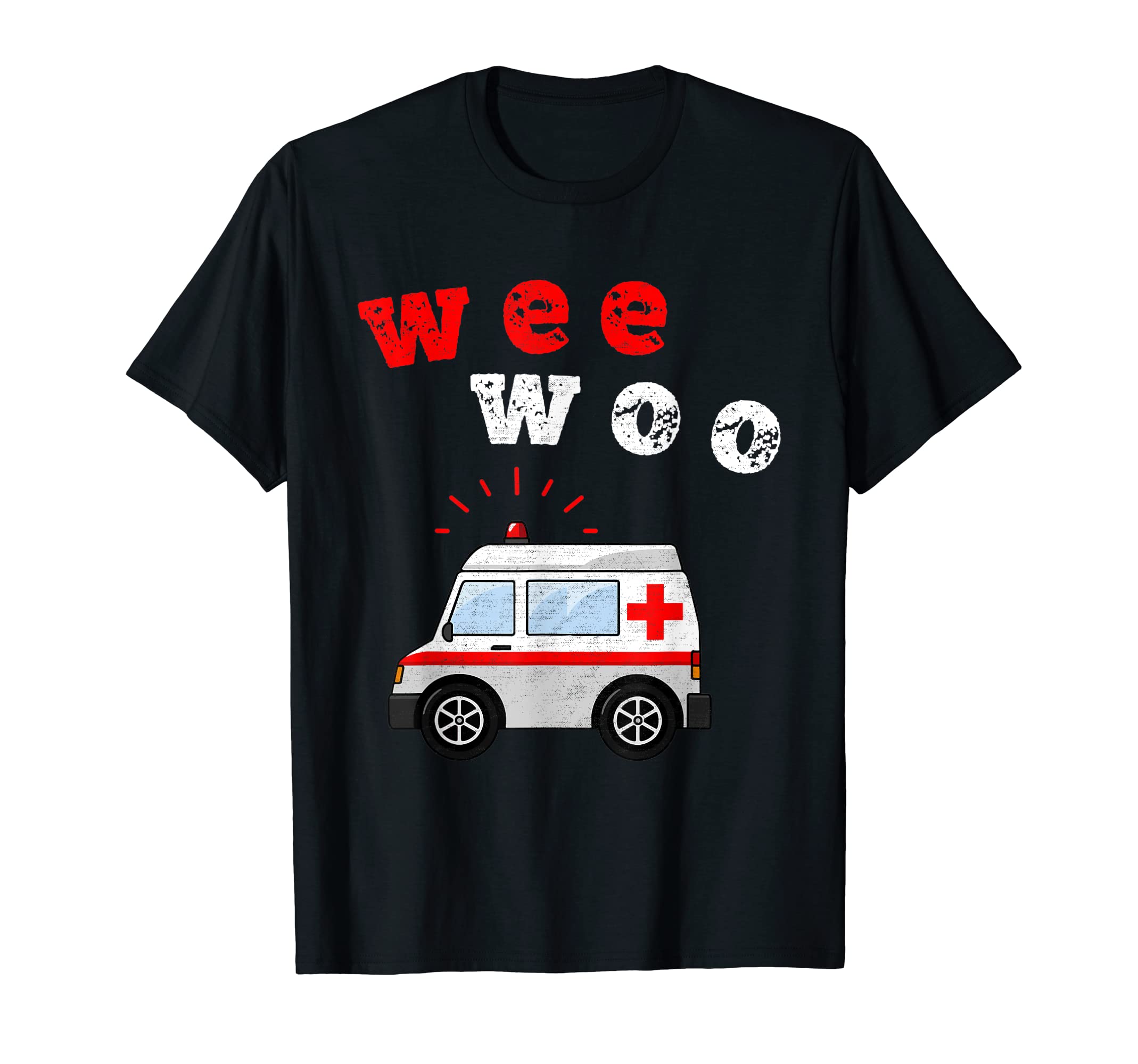 Paramedic Emergency Ambulance Funny EMS EMT TeeWee Woo Funny Bus Ambulance AMR Retro EMT Paramedic T-Shirt