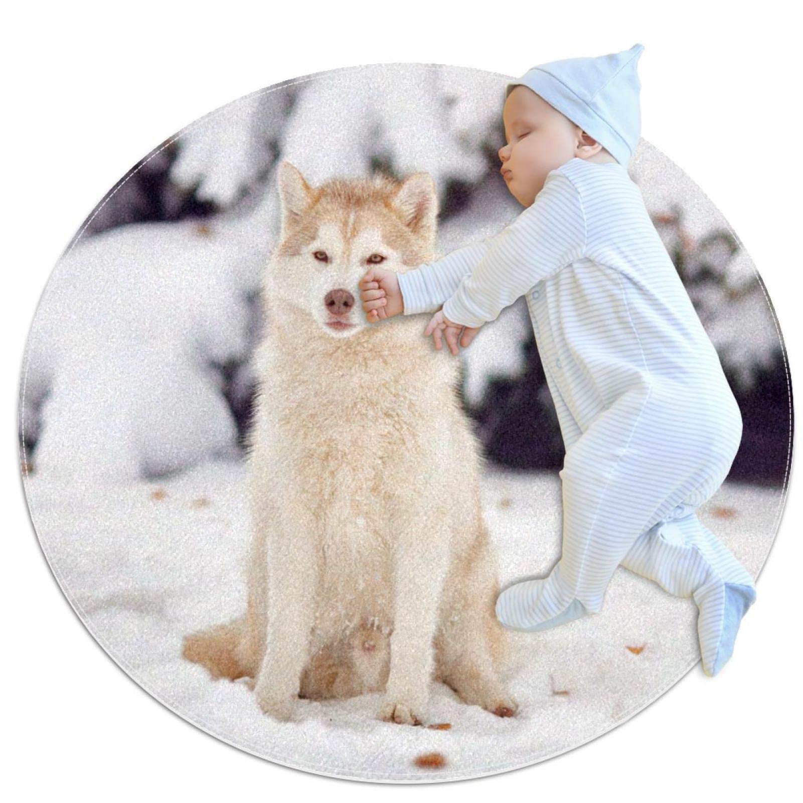 Alfombra niños niñas husky contra el suelo frío en áreas de juego