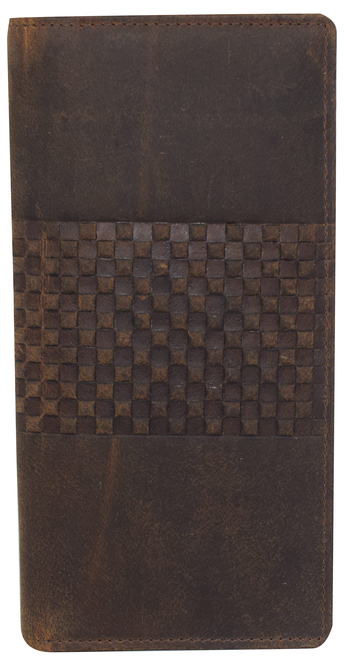 Genuine Leather Checkbook Cover For Men & Women Checkbook Holder Wallet RFID Blocking USA Series (Vintage Design Brown)