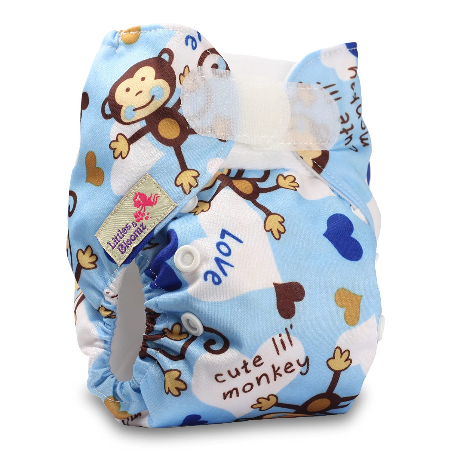 Littles & Bloomz, Newborn and Premature Reusable Pocket Cloth Nappy Pocket Diaper, 1 Newborn Nappy, 1 Newborn Microfibre Insert, Design 28