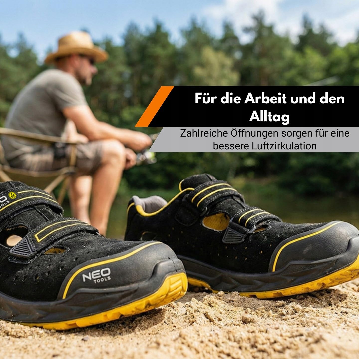 NEO TOOLS Sicherheitssandalen S1 ESD, Arbeitsschuhe mit Kompositkappe