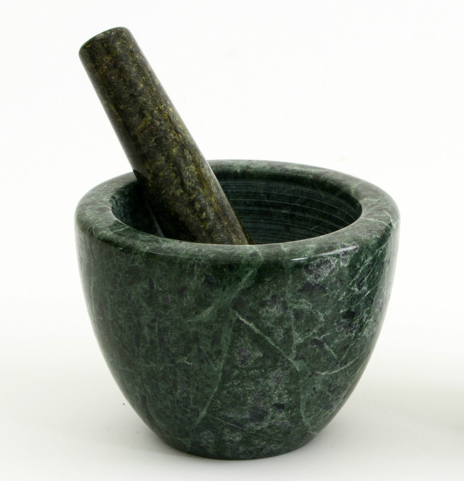 Green Marble Mortar with Pestle Home Cucina Design Made in Italy 12x12cm