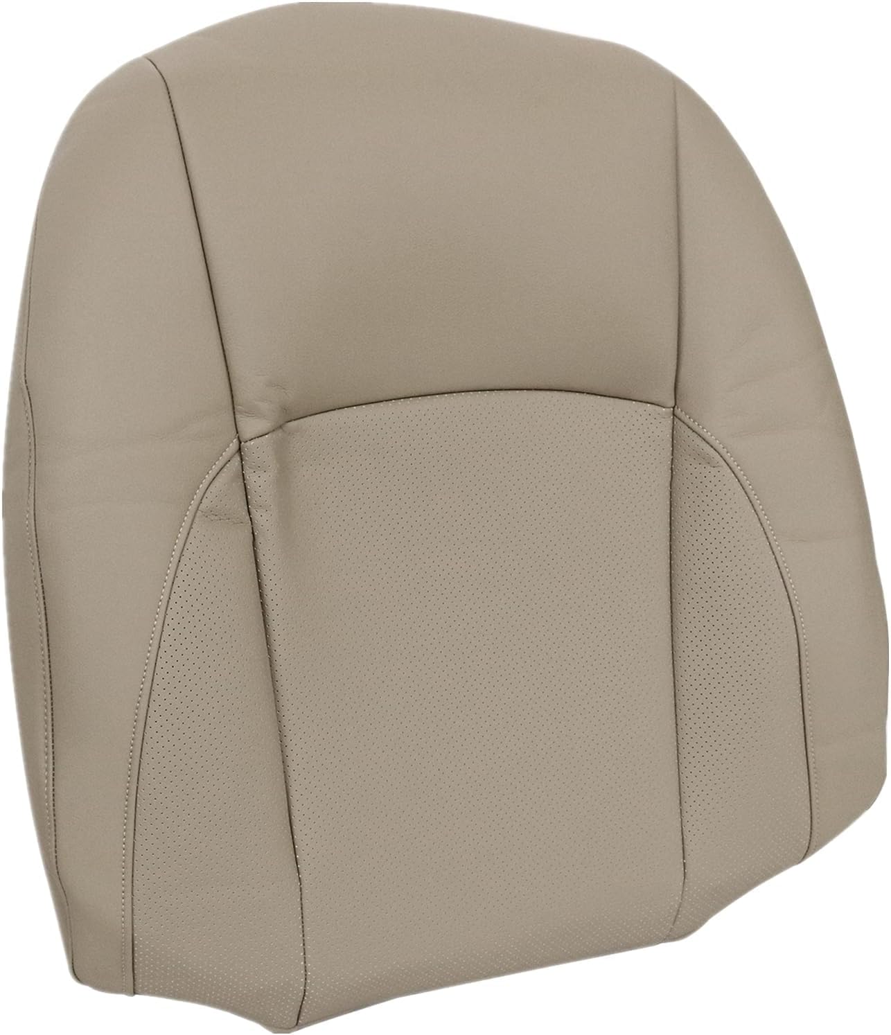 NLQR Tan Perforated Front Driver & Passenger Side Bottom & Top Lean Back Replacement Leather Seat Covers Compatible with Lexus ES350 2007 2008 2009 2010 2011 2012