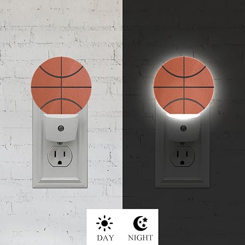 Miniatura 3 de Axayaz Línea de baloncesto LED luz nocturna juego de pelota deportes naranja negro atardecer a amanecer lámpara redonda sensor automático para baño,