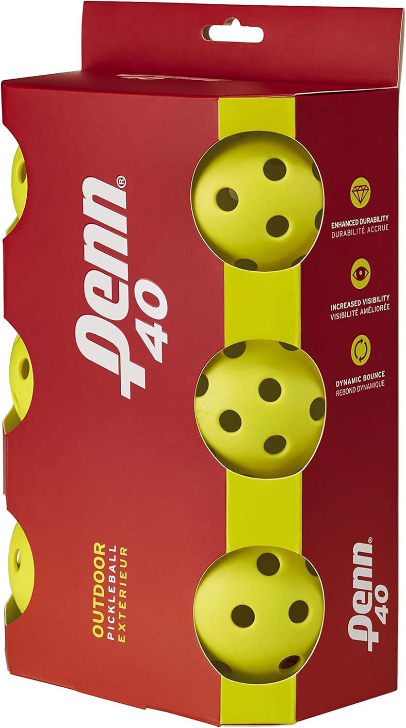 Penn 40 Outdoor Pickleball Balls - Softer Feel for Recreational & Club Play - USAPA Approved, 6-Pack : Sports & Outdoors