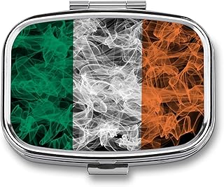 Ireland Flag Smoke Style Pill Case, Small Pill Box, Pill Organizer for Vitamins Medication