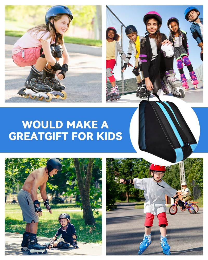 Rollschuhe Tasche, Inliner Tasche, Schlittschuhe Rucksack mit verstellbaren Schultergurten, Skate Tasche für Damen & Herren, ideal für Skateboards und Rollschuhe - Blau