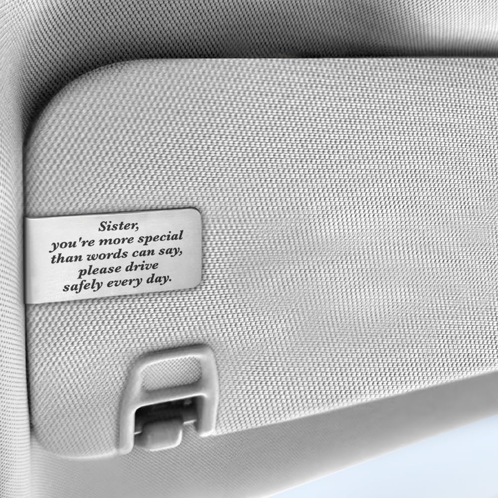 Sister Car Visor Clip, Safe Driving Reminder Visor Clips for Sister image 3