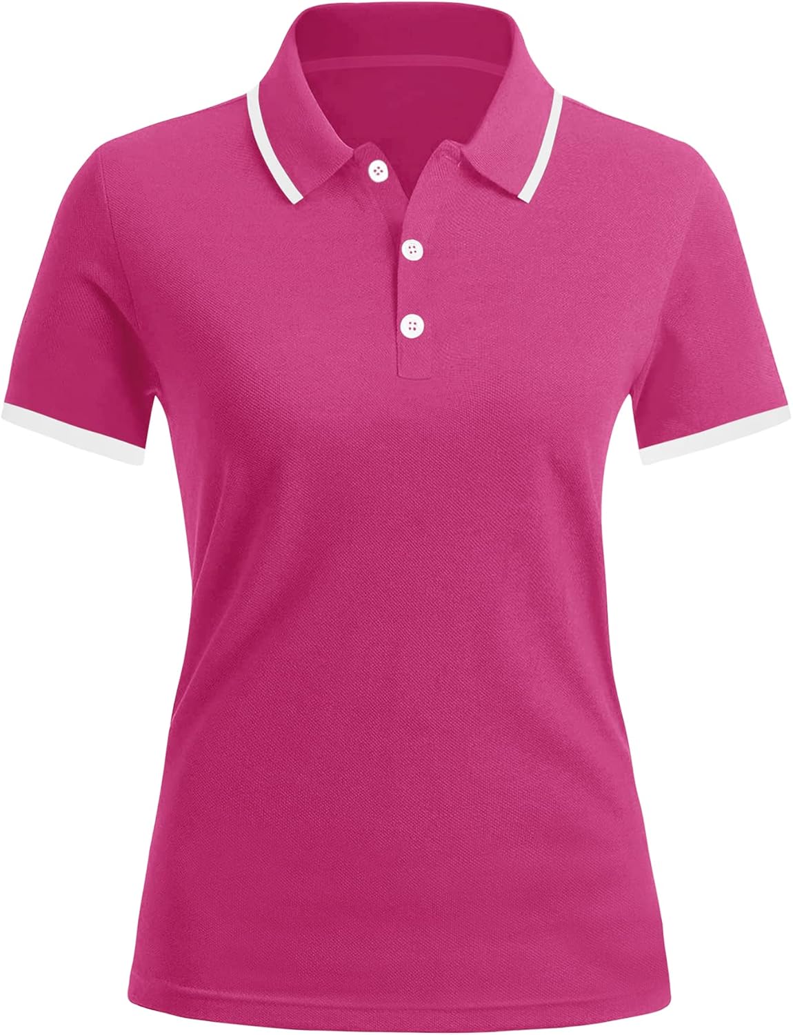 LUYAA Camisas polo para mujer, camisas de golf de manga corta, cuello en V, camiseta con botones, túnica de ajuste seco