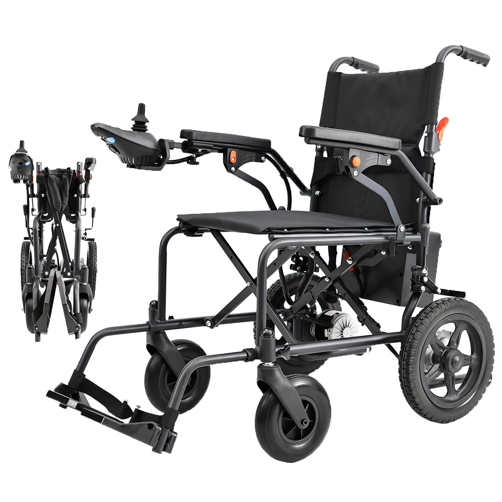 Silla de Ruedas Eléctrica Plegable 500W Doble Motor Autonomía 25km | Doble Motor 500W, Batería Litio, Autonomía 25km, Asiento 46cm, Ruedas Todoterreno, Freno Electromagnético