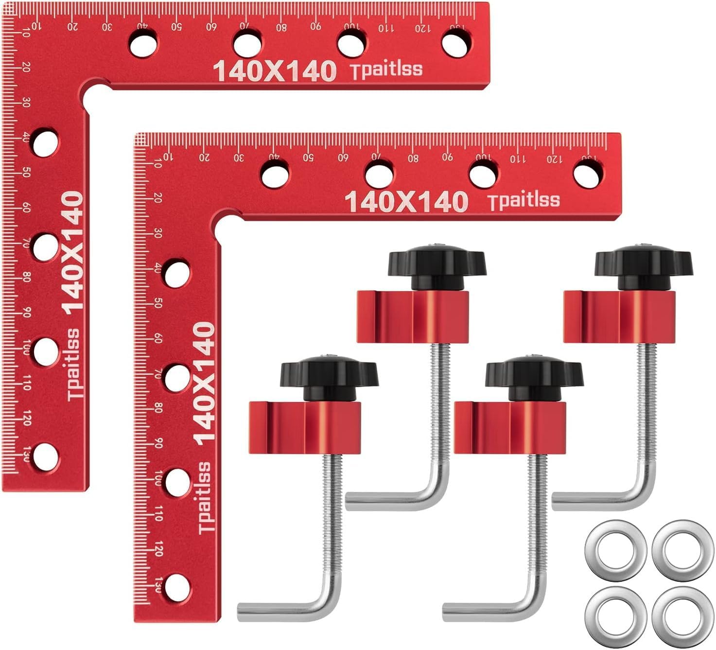 Right Angle Clamp,Aluminum Alloy 90 Degree Woodworking Corner Clamps with Positioning Square –5.5'' x 5.5'' (140x140mm)