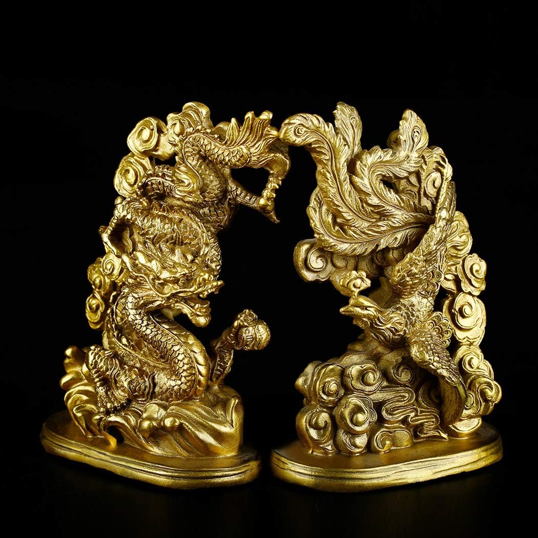 Blасk Frіdау - 60% оƒƒ BRASSTAR 5.7” (H) Chinese Brass Dragon Phoenix Statue Yin Yang Harmony Feng Shui Sculpture Marriage Luck Talisman Wedding Gift Home Decor A Pair PTZY029