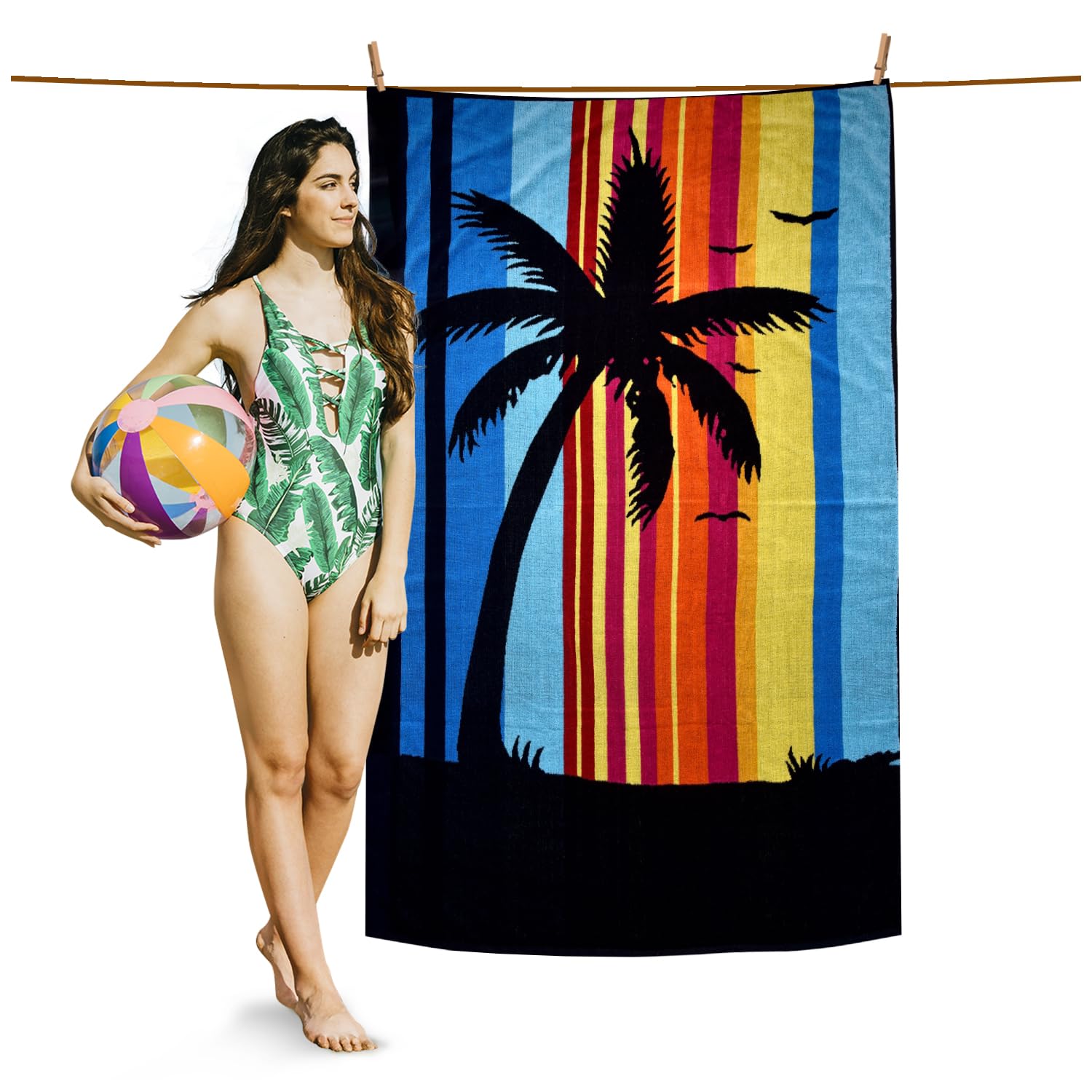 GC GAVENO CAVAILIA 1 Pk Sunset 500 GSM Beach Towels Large, 100X180cm