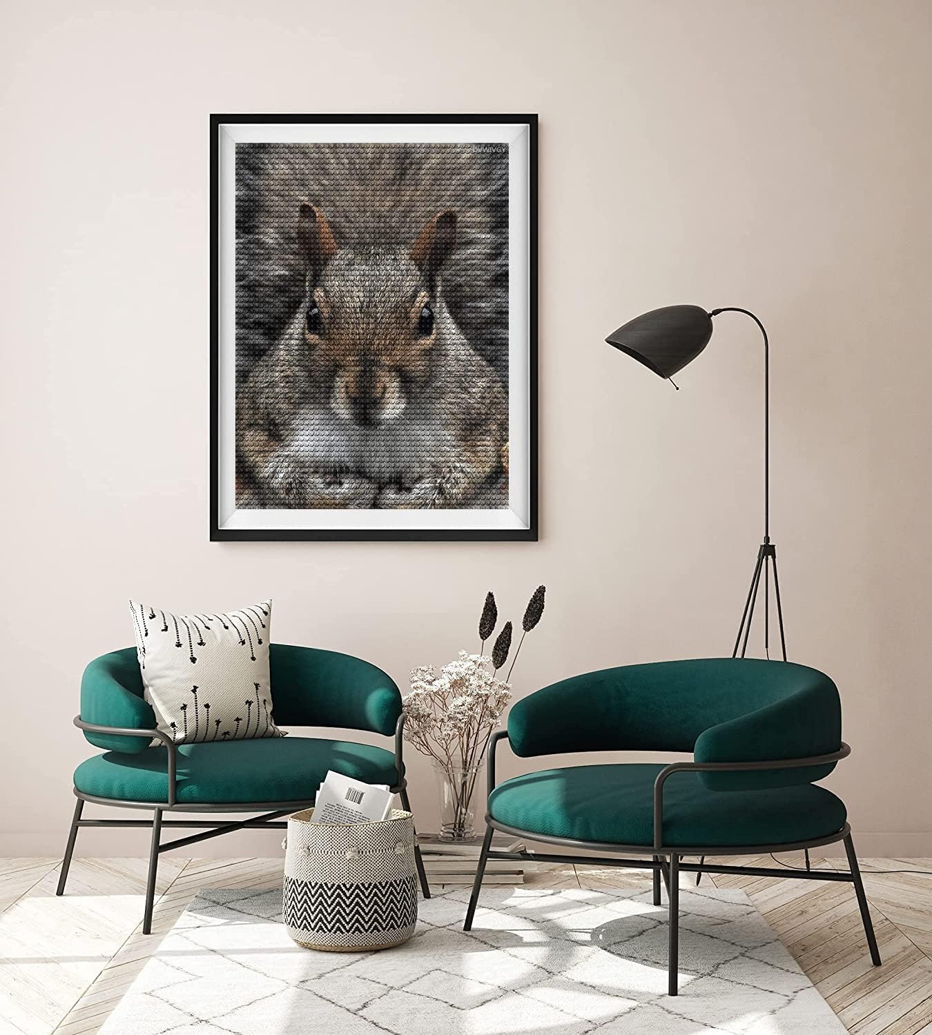 5D Diamond Painting Kits Animals Squirrel DIY Diamond Painting by Number Kit Full Drill Round Diamond Art Craft Gifts for Kids Beginner Home Wall Decor 16 x 12 inch