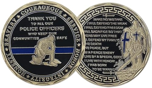 Oficiales de policía de Estados Unidos desafían monedas de agradecimiento de oración