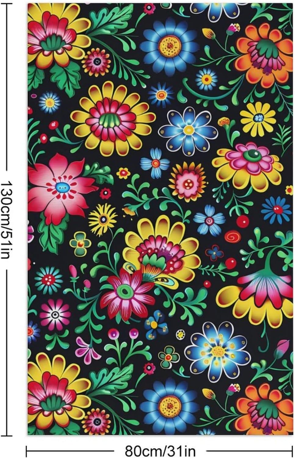 Polish Folk Art Floral Pattern Beach Towel Cute Bath Towel Swim Pool Gym Yoga Towels Large 130x80cm