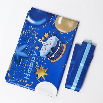 56× 36 Inches Jumbo Gift Bag for Birthday Gifts, Giant Plastic Birthday Gift Bag(Blue Pull Bow)