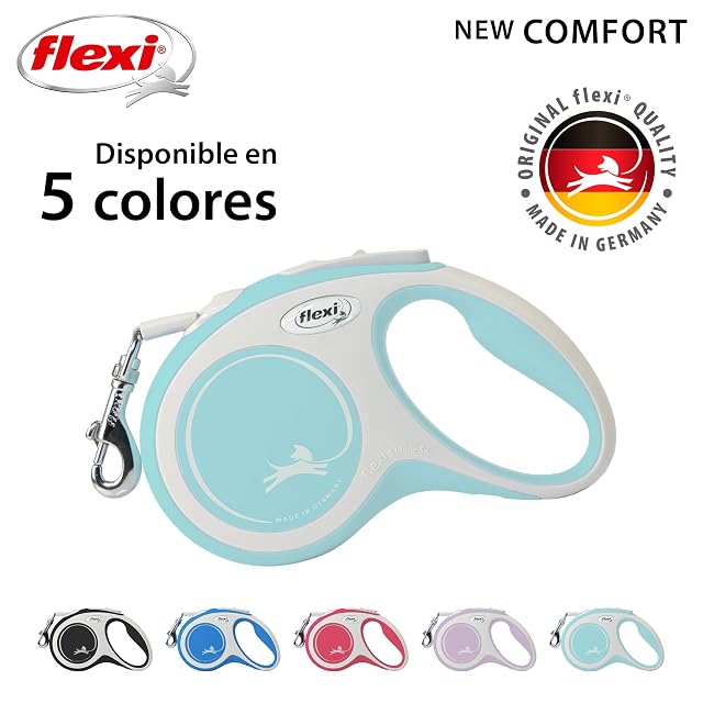 Foto 4 de 6 de Flexi® Comfort S Cinta 5 m Azul Claro, Correa Extensible para Perros hasta máx. 15 kg