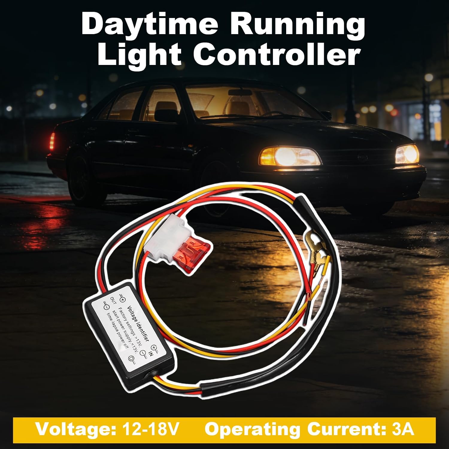 DRL Control Module Daytime Running Lights Dimmer Automatic On/Off Controller Led Running Lights Control Module Accessories for Cars SUV Trucks