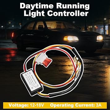 DRL Control Module Daytime Running Lights Dimmer Automatic On/Off Controller Led Running Lights Control Module Accessories for Cars SUV Trucks