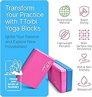 Vista 3 de Bloques de Yoga Paquete de 2 con Correa y Guía – Bloques de Pilates de Espuma EVA Antideslizantes para Entrenamientos en Casa, Danza, Ballet