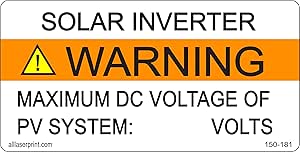 Amazon.com: Photovoltaic Labels for PV Solar System_Solar Inverter ...