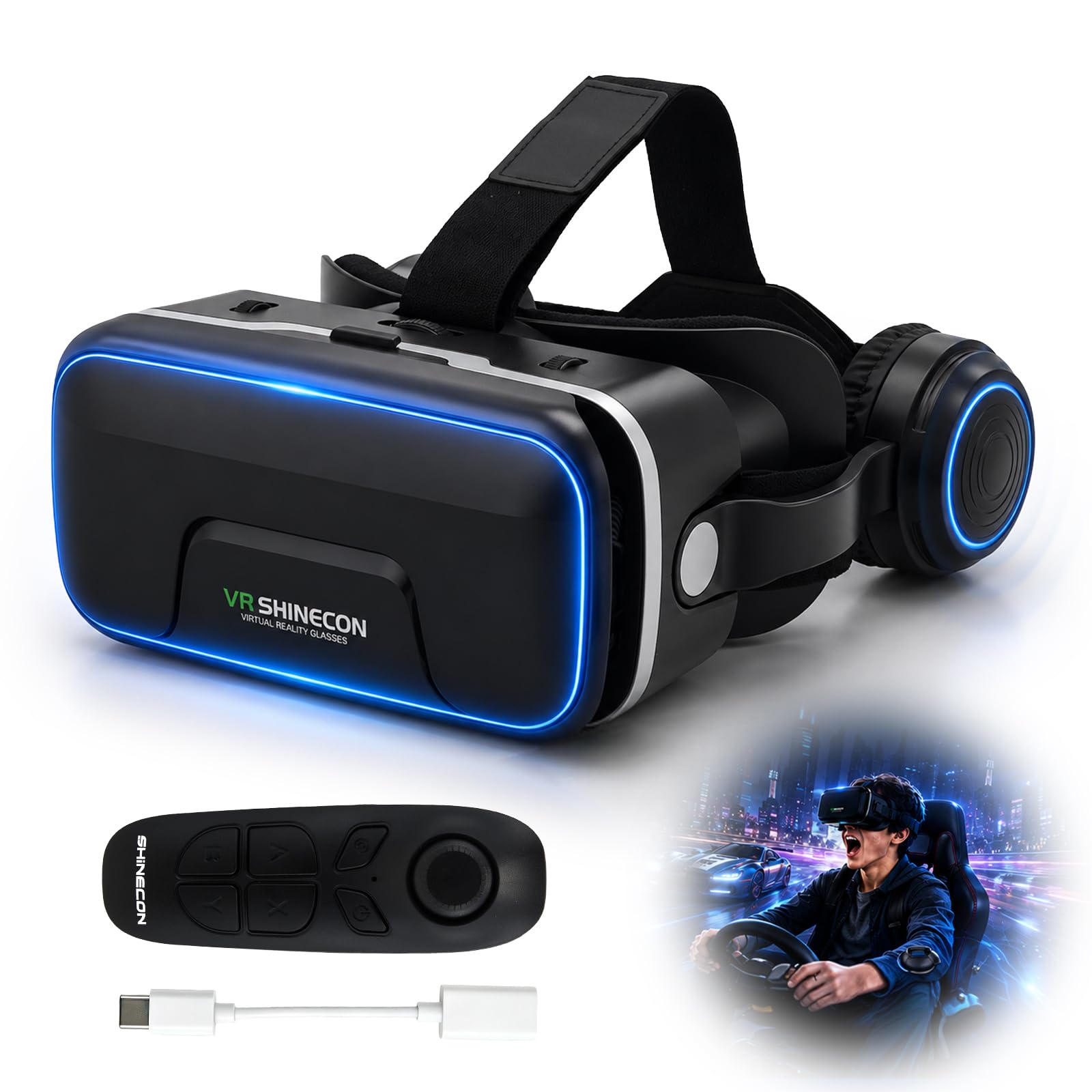 Occhiali VR 3D per Smartphone 4,7–7,2", Visore Realtà virtuale