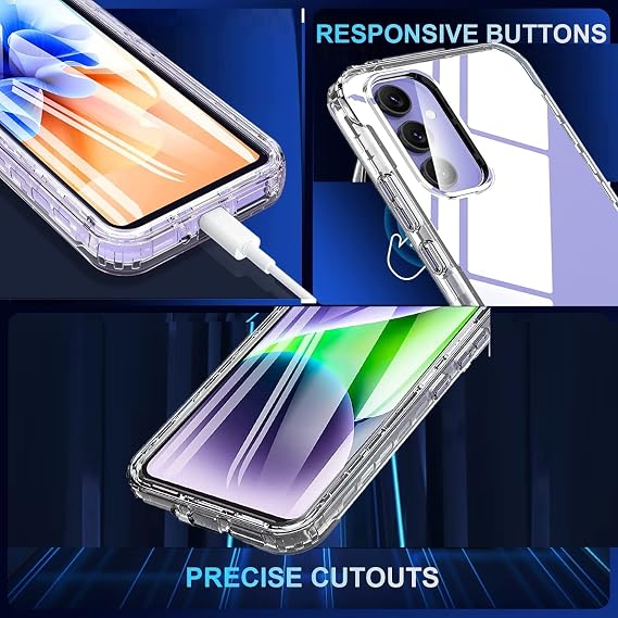 Case For Samsung Galaxy A25 / A25 5G Slim Fit Front & Back 360° Case Built-in Screen Protector Full Body Silicone Gel Mobile Phone Cover (Clear, Samsung Galaxy A25 / A25 5G)